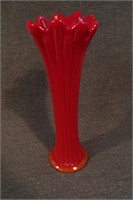 Antique Northwood Chinese Coral Swung Vase