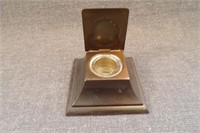 Signed Bradley & Hubbard Inkwell with Glass Insert