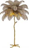 Natural Ostrich Feather Floor Lamp