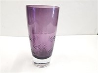 Purple Cut Glass Vase