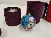 Four Vintage Ornaments WIth Fabric Cases