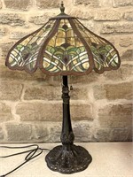Tiffany-Style Stained Glass Lamp 32”