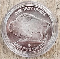1 oz Silver Buffalo/Indian Brave Round