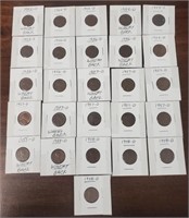 (26) 1952-D to1958-D & S Lincoln Wheat Pennies