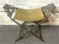 Brass Stool with Griffin Accents 24” x 13” x 19”