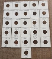 (26) Different Dates, Mint Mark's Wheat Pennies