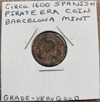Circa 1600 Spanish Pirate Coin Barcelona Mint