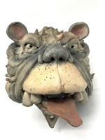 Pottery Birdhouse Dog Head 9.75”