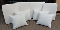 (7) White Patio Furniture Cushion/Pillow Set