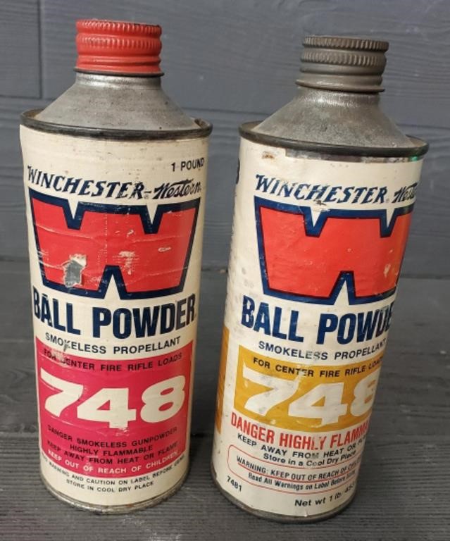 (2) Cans of Winchester Ball Powder 748
