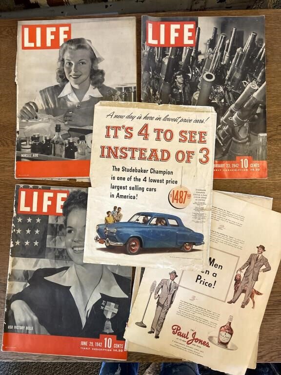 Vintage Life Magazines and Advertisement