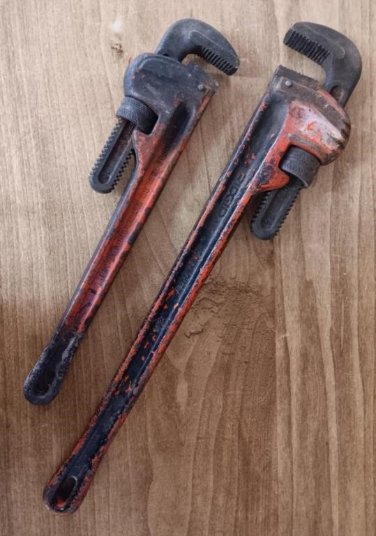 (2) Ridgid, Heavy Duty Pipe Wrenches