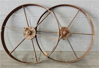 (2) Iron Wagon Wheels