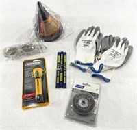 NEW Tools: Gloves, Funnel, Glasses, Flashlight