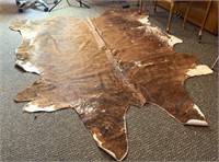 Tanned Hair On Cow Hide, Tiger Striped 95" x 73"