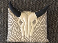 Cattle Head Pillow 17” x 16”