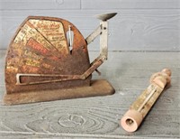 Antique Thermometer & Egg Scale
