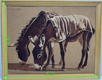 Mid Century Afghan Donkey Painting