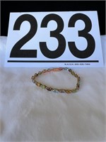 Stamped 14K Multi Color Gemstone Bracelet (5.20g)