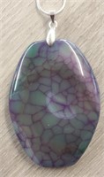 Green/Purple Dragon Veins Agate Necklace