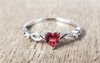 Heart Shaped Red Ruby Ring
