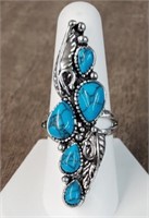 Long Turquoise 5-Stone Ring