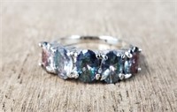 5-Stone Mystic Rainbow Topaz Ring