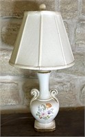 Vintage Porcelain Floral Lamp 23.5”  (finial is