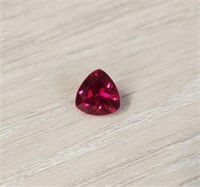 Red Ruby Trillion Cut Faceted Gemstone