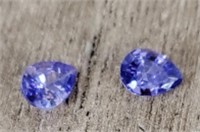 Faceted Purple Tanzanite Pear Cut Gemstones