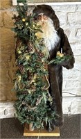 58” Santa Claus with Lighted Greenery