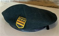 Vintage Green Beret Hat with Patch