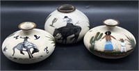 (3) Mexico and More Pottery Vases 4” and Smaller