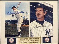 Mickey Mantle/ Billy Martin signed photo. CSC auth