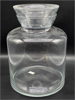 HUGE  Glass Jar with Glass Stopper 13.25” Tall