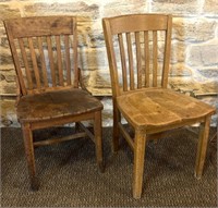 (2) Oak Chairs, 18” Seat Height 
(1) Murphy