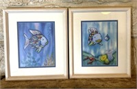 Rainbow Fish Prints, Framed and Matted
