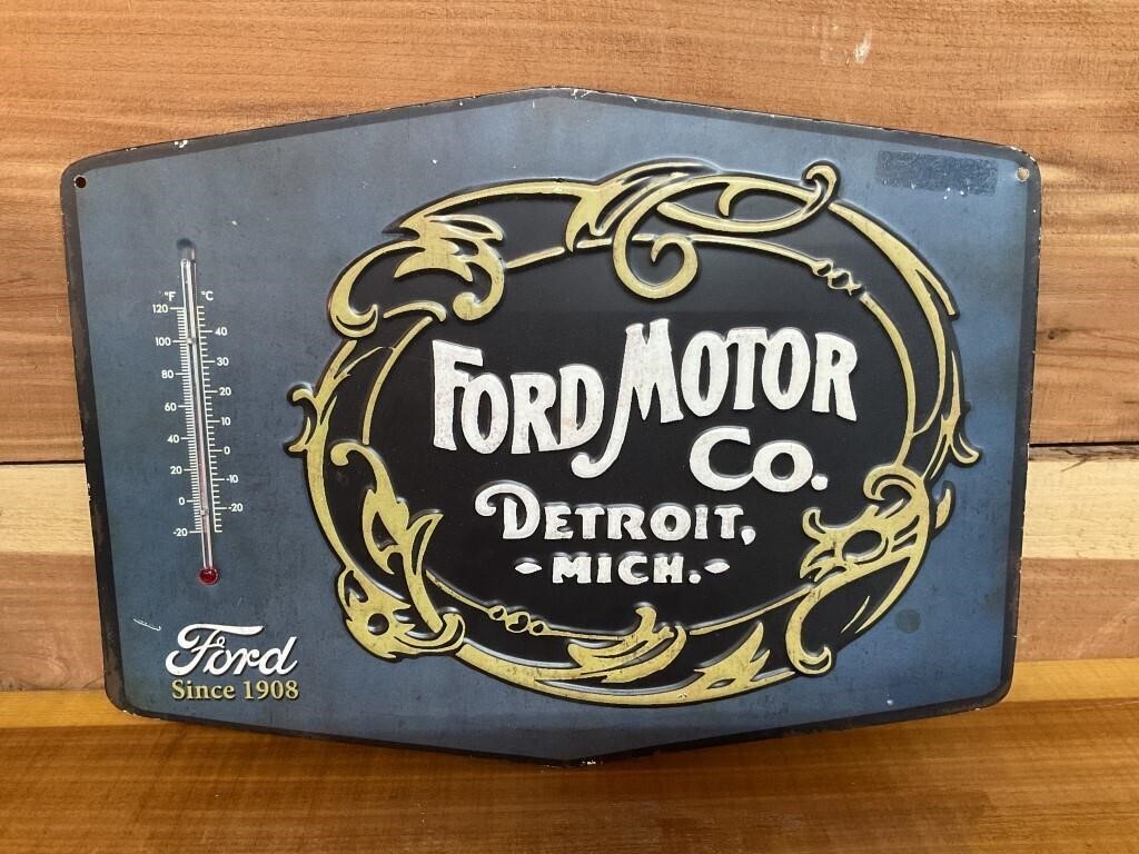REPRO FORD MOTOR CO TEMPERATURE GAUGE SIGN