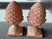 Pair of French-Style Terracotta Pine Cone Garden