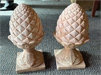 Pair of French-Style Terracotta Pine Cone Garden