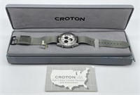 Vintage Men’s Croton Chronograph Watch In Box