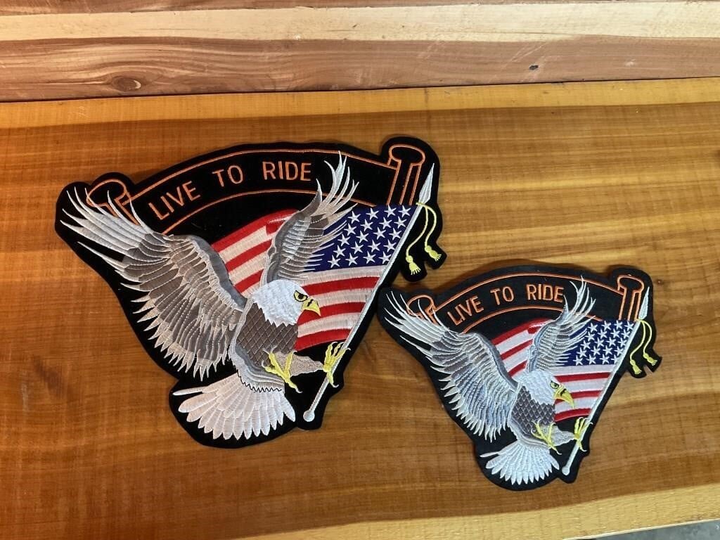 PAIR OF MOTORCYCLE PATCHES