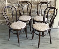 (4) Antique Curved Wood Chairs