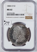 1884-O  Morgan Dollar   NGC MS-62