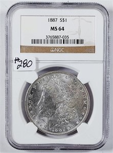 1887  Morgan Dollar   NGC MS-64