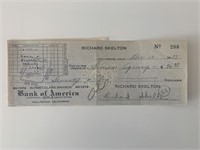 Red Skelton signed check