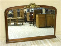 Ormolu Trimmed Large Beveled Mirror.