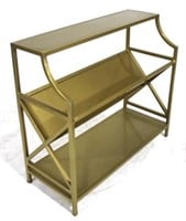 Brass book trough console table