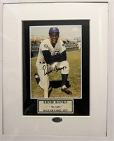Ernie Banks signed photo. SCM authenticated