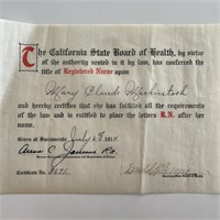 1914 Nurse document